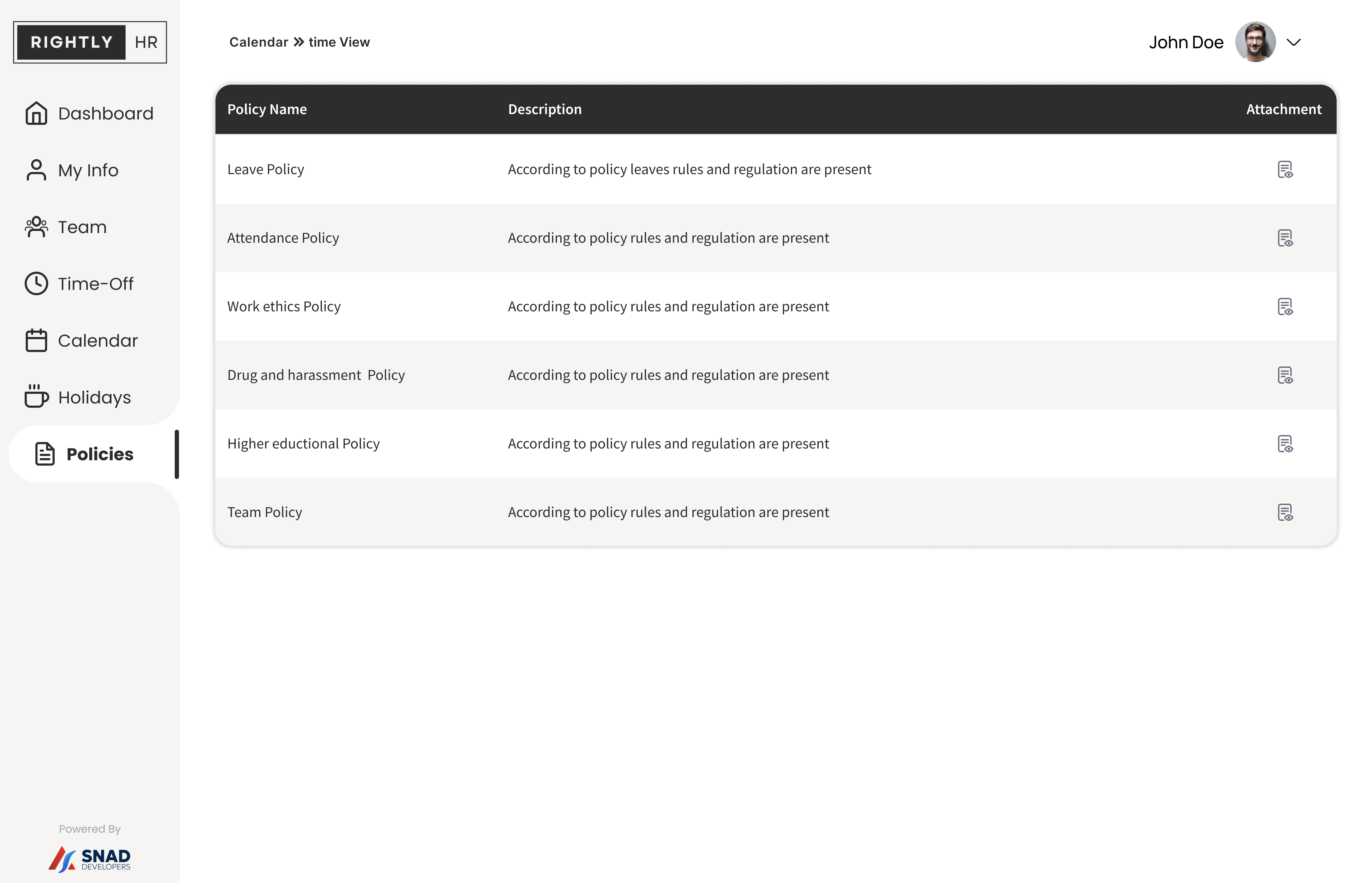 Dashboard mockup